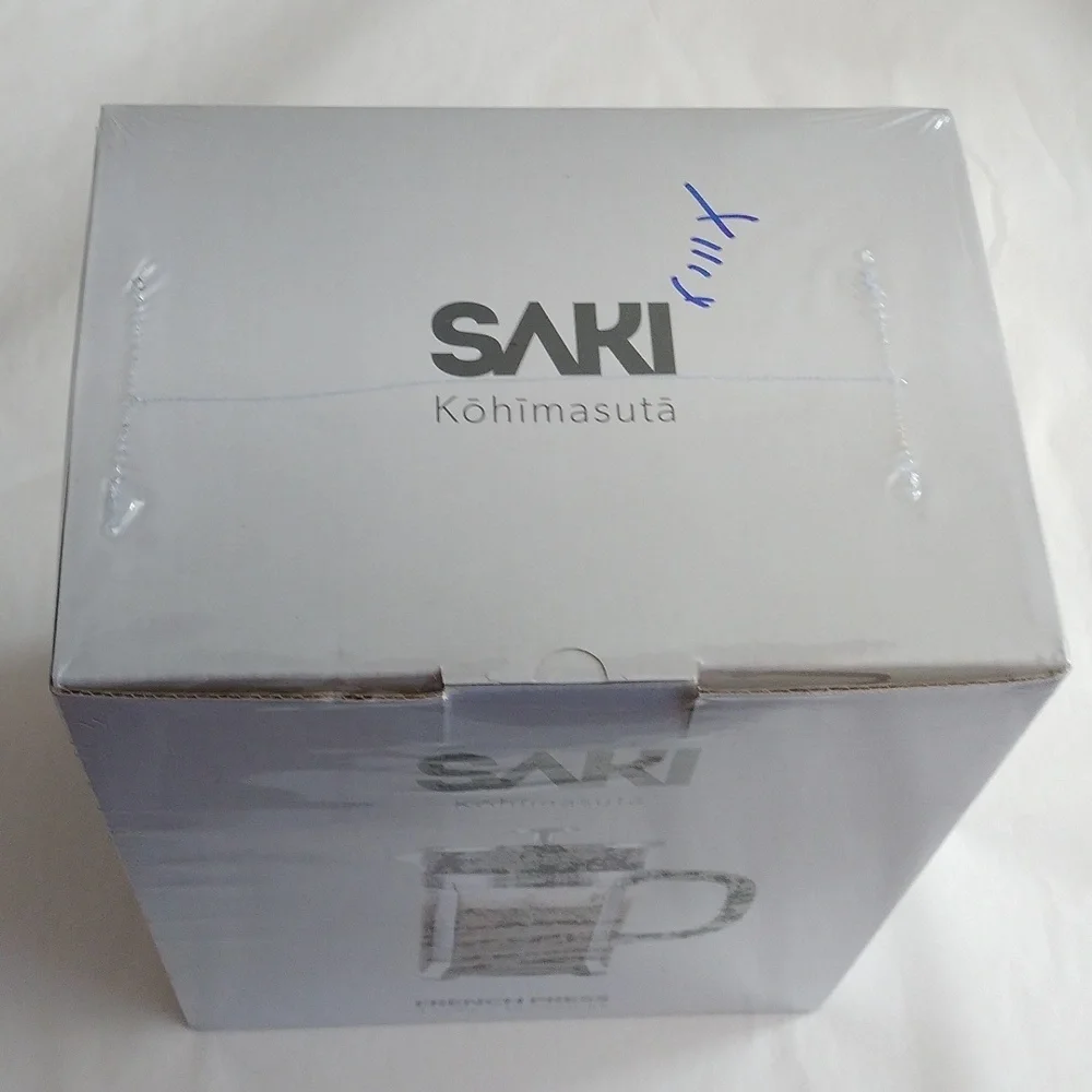 SAKI Kohimasuta Chrome Glass 8 Cup French Press coffee maker,  10 pc set